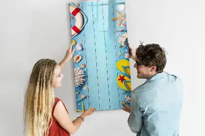 Quadro magnético de apagar a seco conjunto temático para amantes da praia