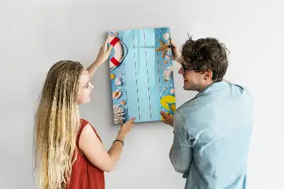 Quadro magnético de apagar a seco conjunto temático para amantes da praia