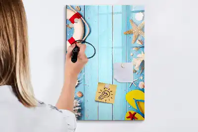 Quadro magnético de apagar a seco conjunto temático para amantes da praia