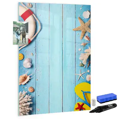 Quadro magnético de apagar a seco conjunto temático para amantes da praia