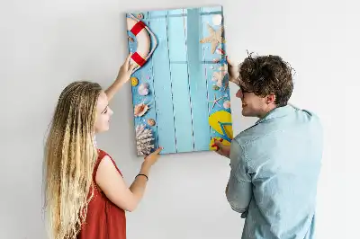Quadro magnético de apagar a seco conjunto temático para amantes da praia