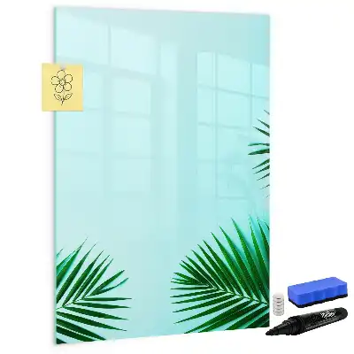 Quadro magnético de apagar a seco estampa de folhas exóticas