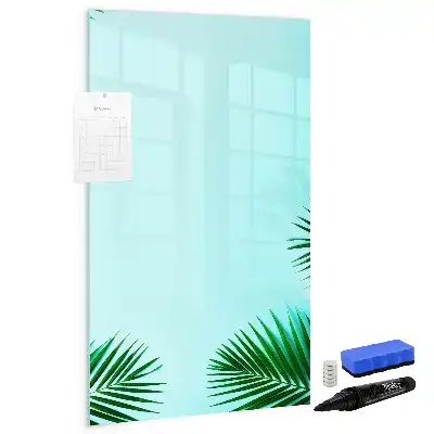 Quadro magnético de apagar a seco estampa de folhas exóticas