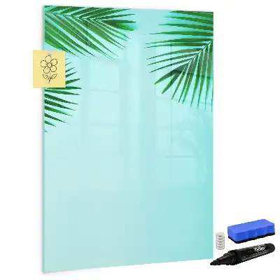 Quadro magnético de apagar a seco estampa de folhas de palmeira