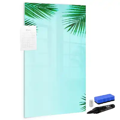 Quadro magnético de apagar a seco estampa de folhas de palmeira