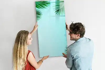 Quadro magnético de apagar a seco estampa de folhas de palmeira
