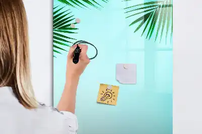 Quadro magnético de apagar a seco estampa de folhas de palmeira