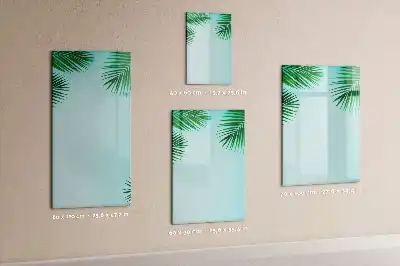 Quadro magnético de apagar a seco estampa de folhas de palmeira