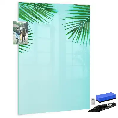 Quadro magnético de apagar a seco estampa de folhas de palmeira