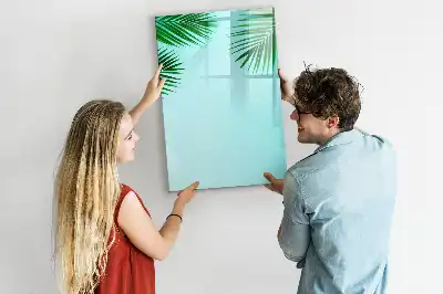 Quadro magnético de apagar a seco estampa de folhas de palmeira