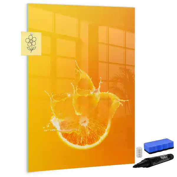Quadro magnético de apagar a seco de suco de laranja