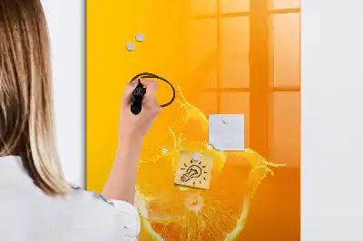 Quadro magnético de apagar a seco de suco de laranja