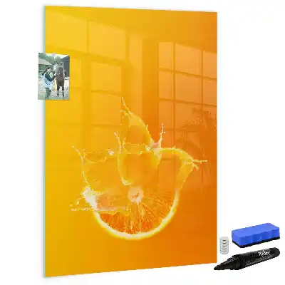 Quadro magnético de apagar a seco de suco de laranja