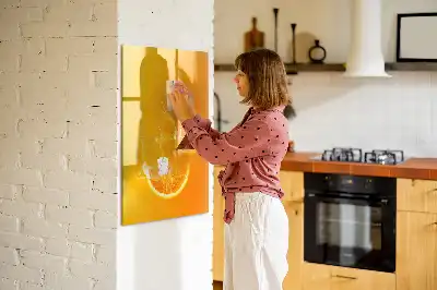 Quadro magnético de apagar a seco de suco de laranja