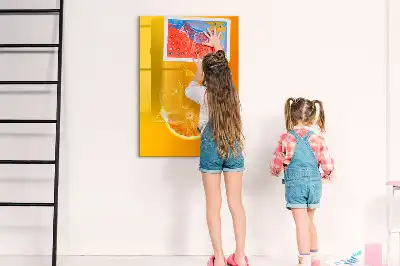 Quadro magnético de apagar a seco de suco de laranja