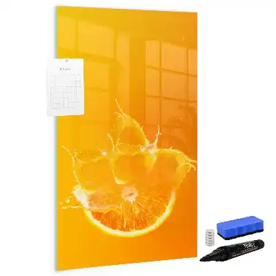 Quadro magnético de apagar a seco de suco de laranja