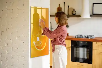 Quadro magnético de apagar a seco de suco de laranja