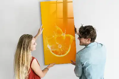 Quadro magnético de apagar a seco de suco de laranja