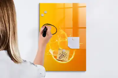 Quadro magnético de apagar a seco de suco de laranja