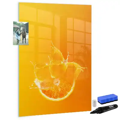 Quadro magnético de apagar a seco de suco de laranja