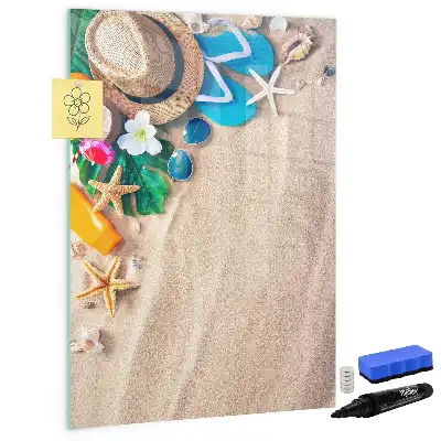 Quadro magnético de apagar a seco com estampa de praia de areia