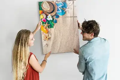 Quadro magnético de apagar a seco com estampa de praia de areia