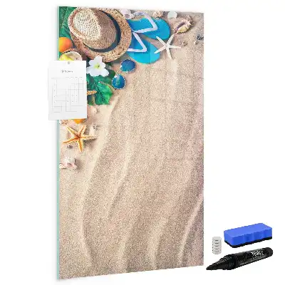 Quadro magnético de apagar a seco com estampa de praia de areia