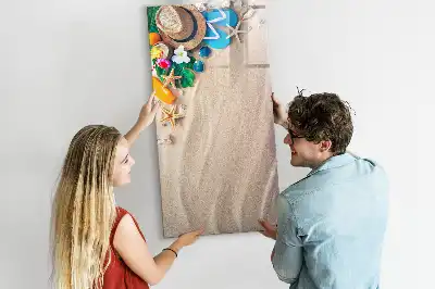 Quadro magnético de apagar a seco com estampa de praia de areia
