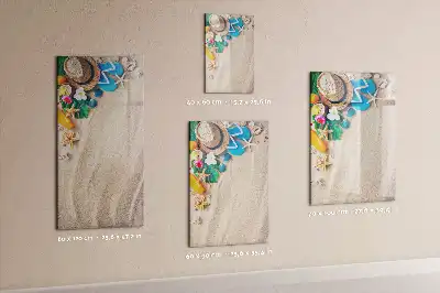 Quadro magnético de apagar a seco com estampa de praia de areia