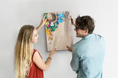 Quadro magnético de apagar a seco com estampa de praia de areia