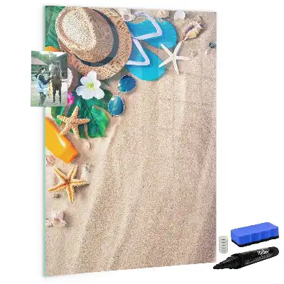 Quadro magnético de apagar a seco com estampa de praia de areia