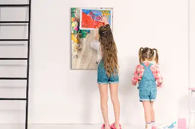 Quadro magnético de apagar a seco com estampa de praia de areia