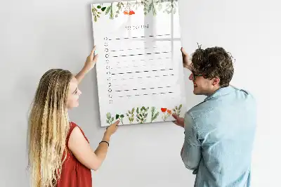 Quadro magnético de apagar a seco lista de tarefas para hoje