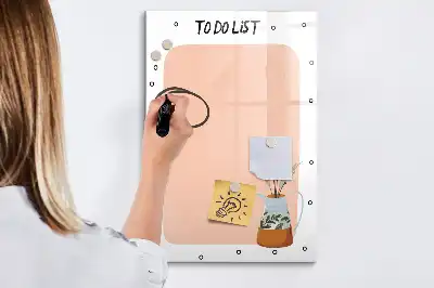 Quadro magnético de apagar a seco para lista de tarefas
