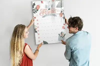 Quadro magnético de apagar a seco lista decorativa