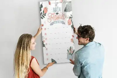 Quadro magnético de apagar a seco lista decorativa
