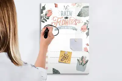 Quadro magnético de apagar a seco lista decorativa