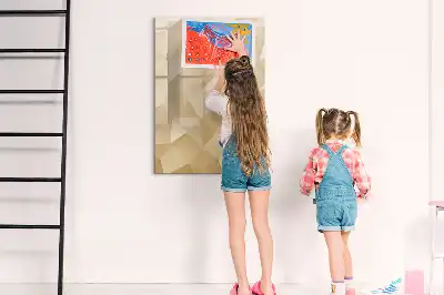 Quadro magnético de apagar a seco estampa de abstração de triângulos