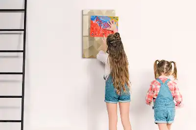 Quadro magnético de apagar a seco estampa de abstração de triângulos