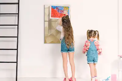 Quadro magnético de apagar a seco estampa de abstração de triângulos