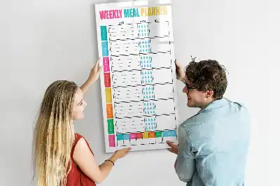 Quadro magnético de apagar a seco planificador semanal de refeições