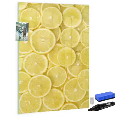 Quadro magnético de apagar a seco estampa de fatias de limão