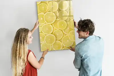 Quadro magnético de apagar a seco estampa de fatias de limão