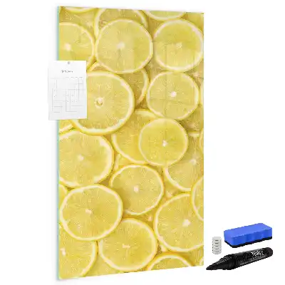 Quadro magnético de apagar a seco estampa de fatias de limão