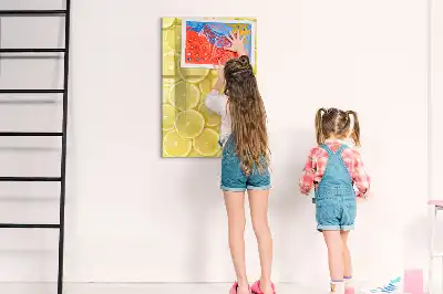 Quadro magnético de apagar a seco estampa de fatias de limão