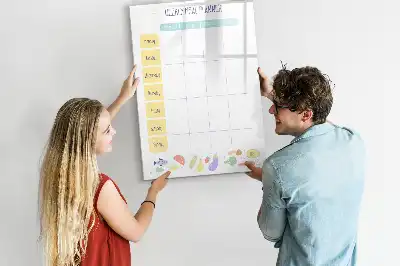 Quadro magnético de apagar a seco para planeamento semanal de refeições