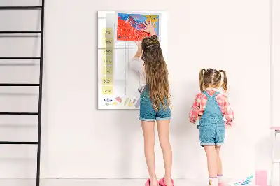 Quadro magnético de apagar a seco para planeamento semanal de refeições
