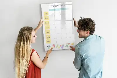 Quadro magnético de apagar a seco para planeamento semanal de refeições