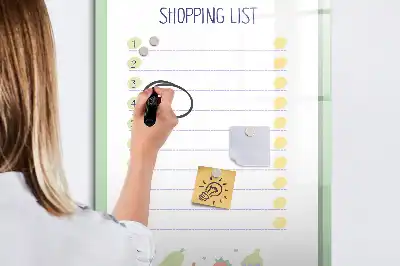 Quadro magnético de apagar a seco para lista de compras
