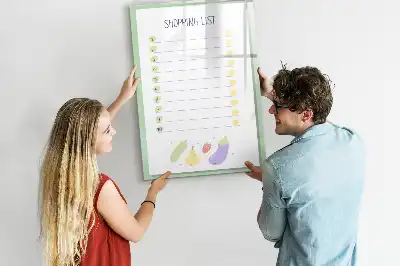 Quadro magnético de apagar a seco para lista de compras